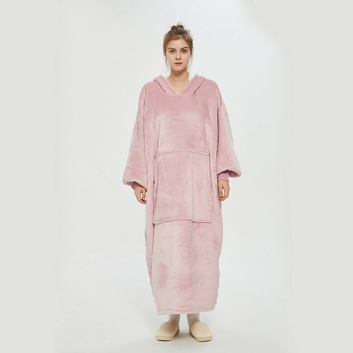 Plus Size Long Pullover Hoodie Blanket for Winter_CWAHA6527