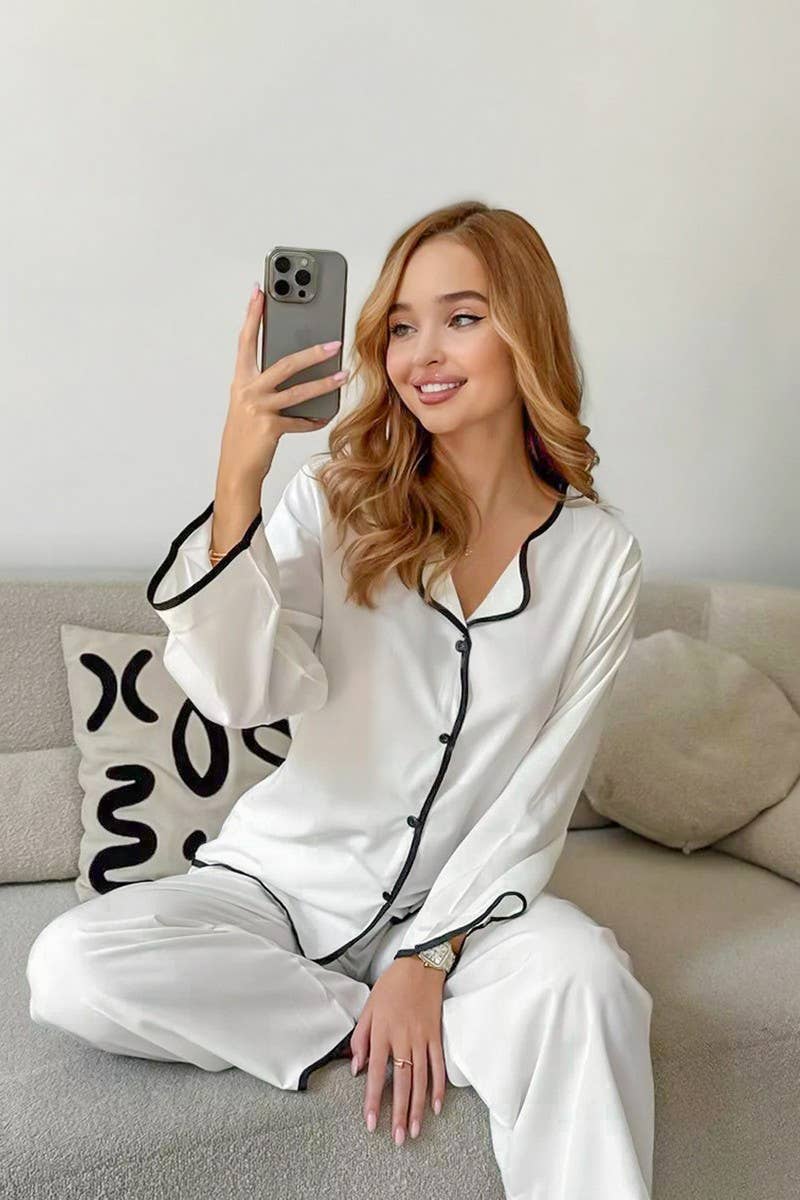 CWSPJ0325_LONG-SLEEVED AND LONG-PANTS LOOSE PAJAMA SET