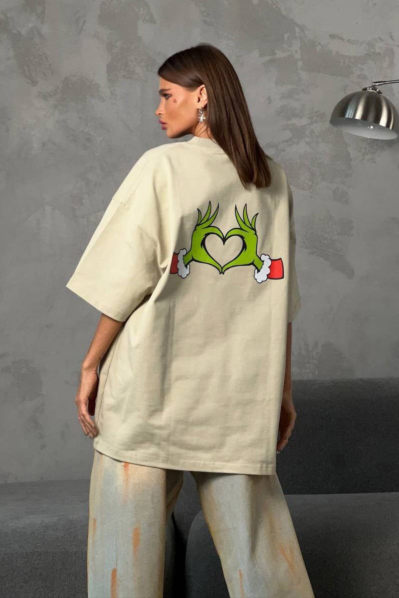 CWTTS1285_CONTRAST COLOR LETTER PRINT SHORT SLEEVE T-SHIRT