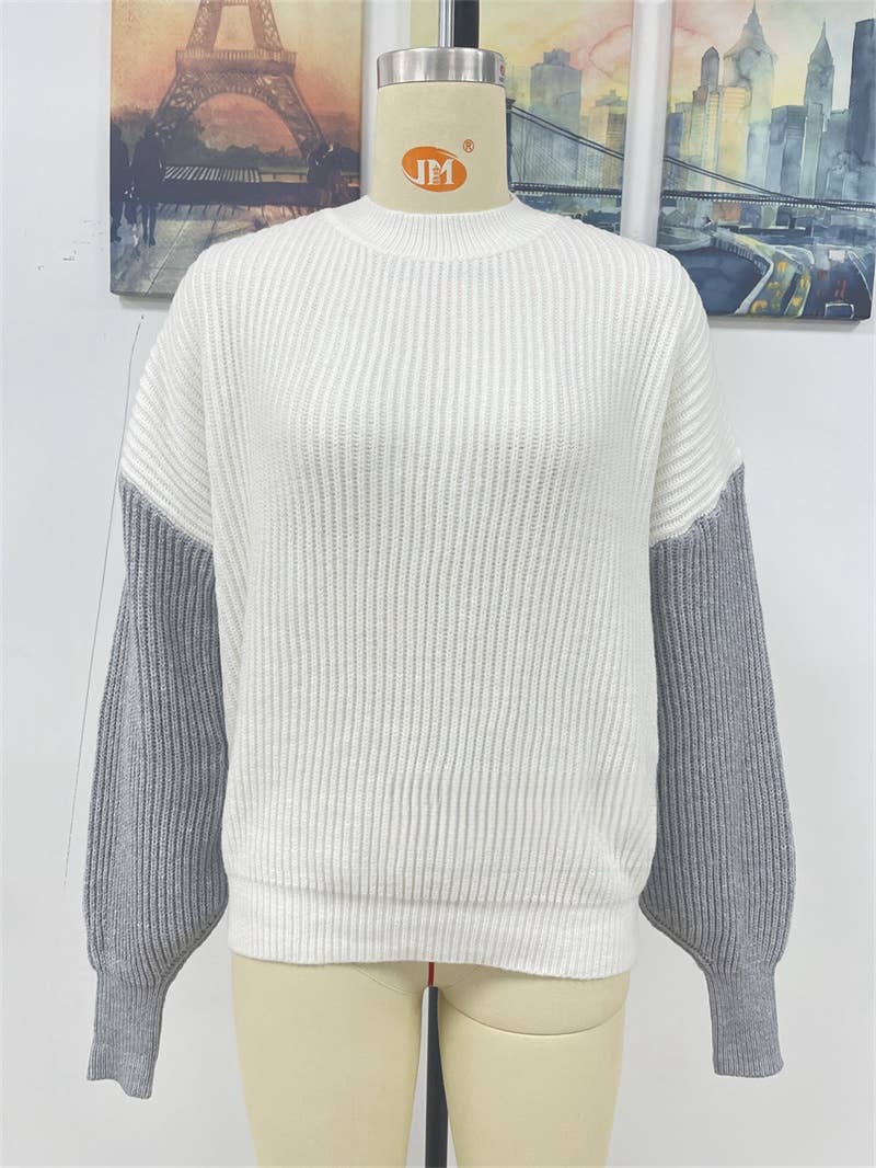 CWOSWL1400_Crew Neck Pullover Casual Sweater