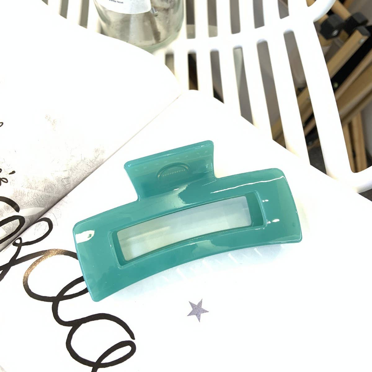 CWAHA1557_4.13"SIMPLE RECTANGLE HAIR CLAW CLIP