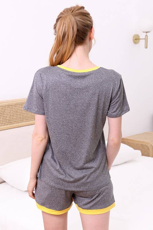 CWSPJ031_SHORT SLEEVE TOP WITH SHORTS PAJAMA SET