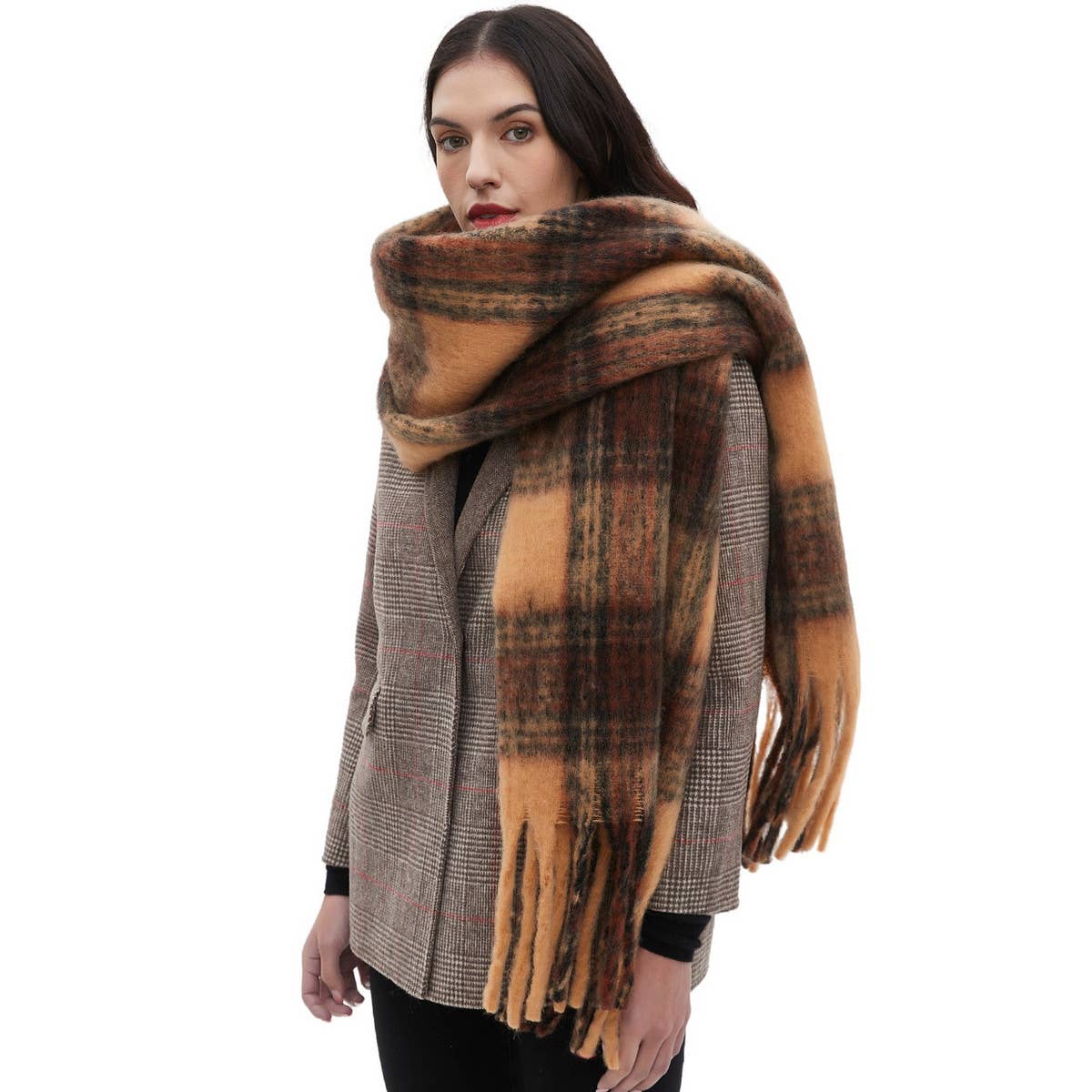 Coffee Melange Scarf ? Thick Winter Shawl Wrap