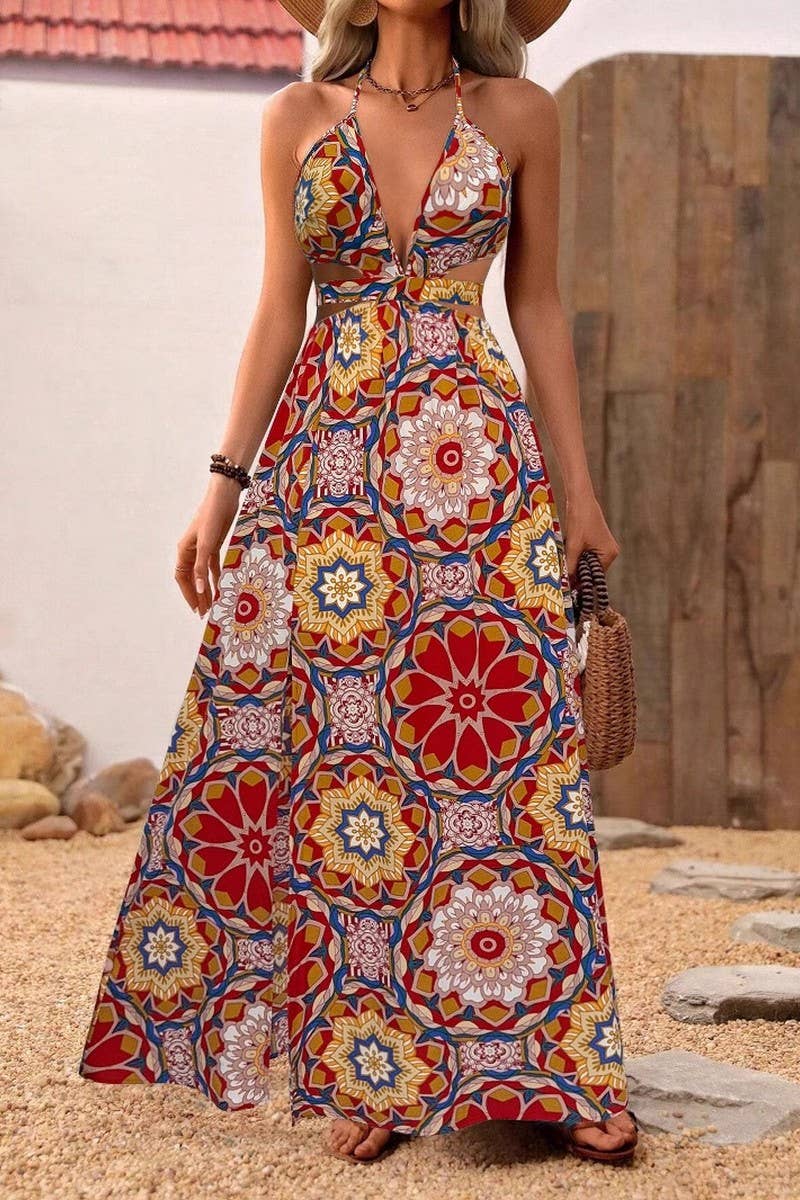 CWDHL0768_SUMMER SEXY BACKLESS SUSPENDER DRESS