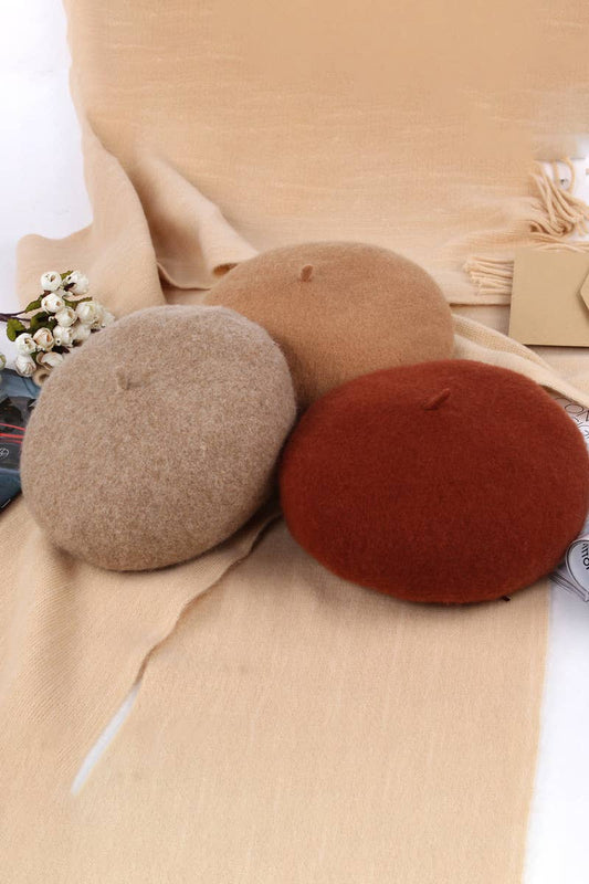 ADJUSTED PLAIN BERET CAP_CWAH0549