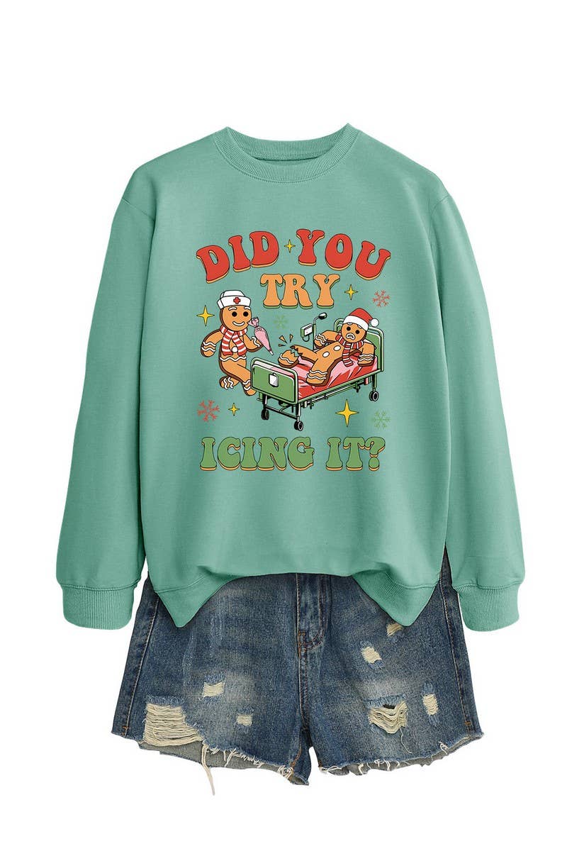 CWTBLL01331_FUNNY CHRISTMAS GRAPHIC LONG SLEEVE SWEATSHIRT