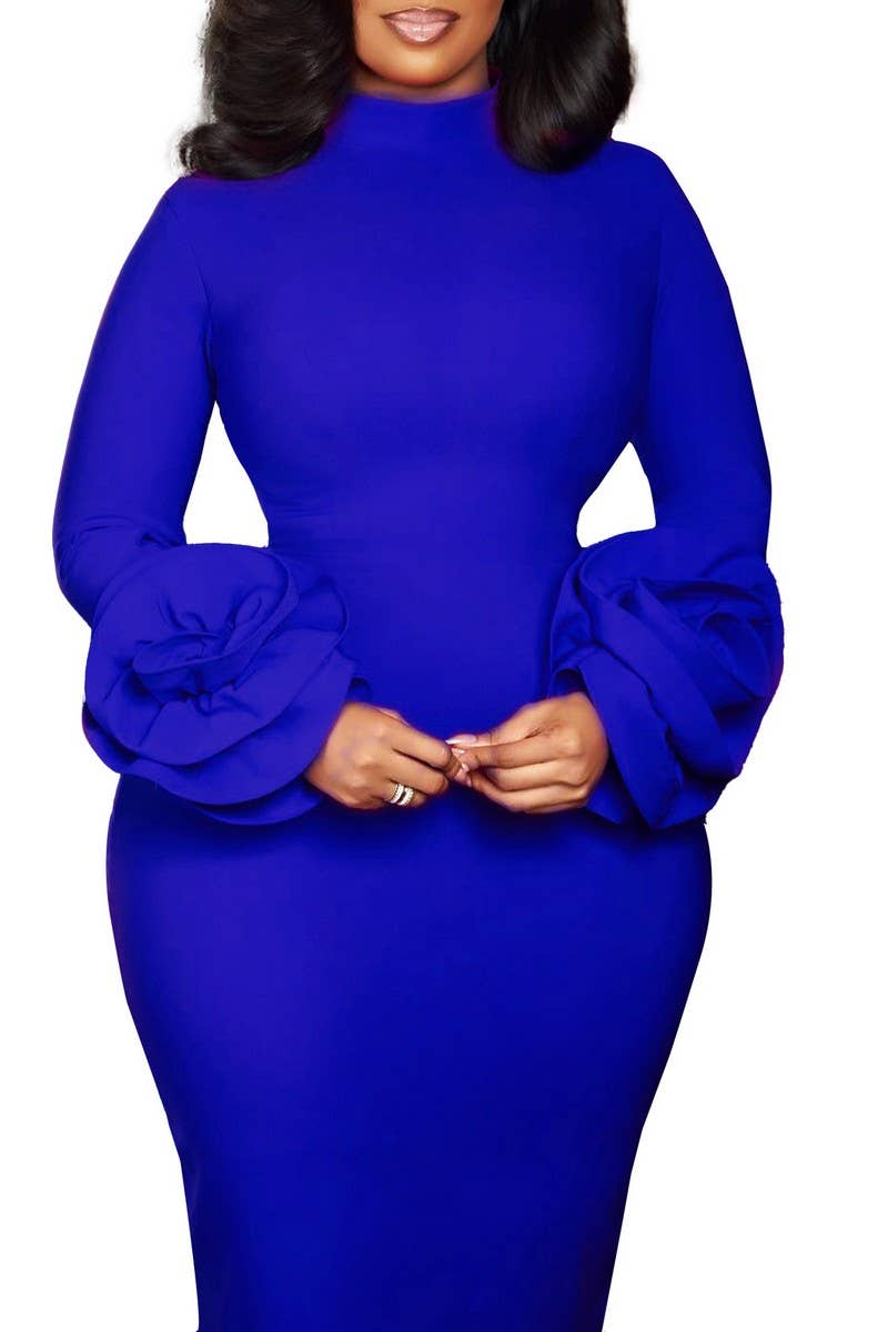 CWDMD01271_2025 ELEGANT FLORAL  HIGH NECK DRESS