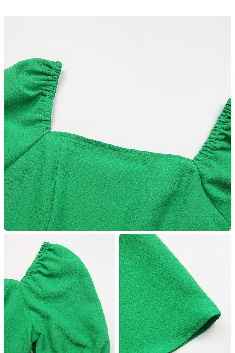 CWSJS0842_SOLID COLOR TEMPERAMENT SQUARE NECK JUMPSUIT