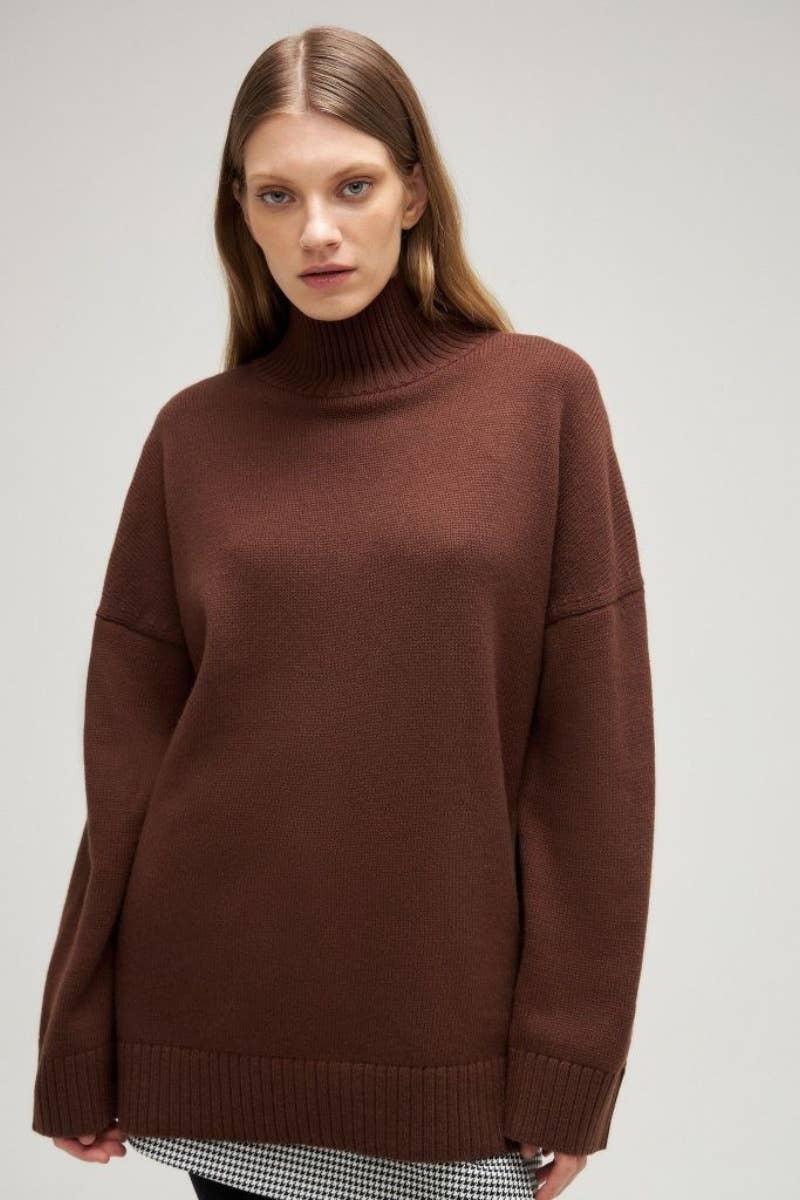 CWOSWL6643_CASUAL HALF-TURTLENECK SWEATER WITH LONG SLEEVES