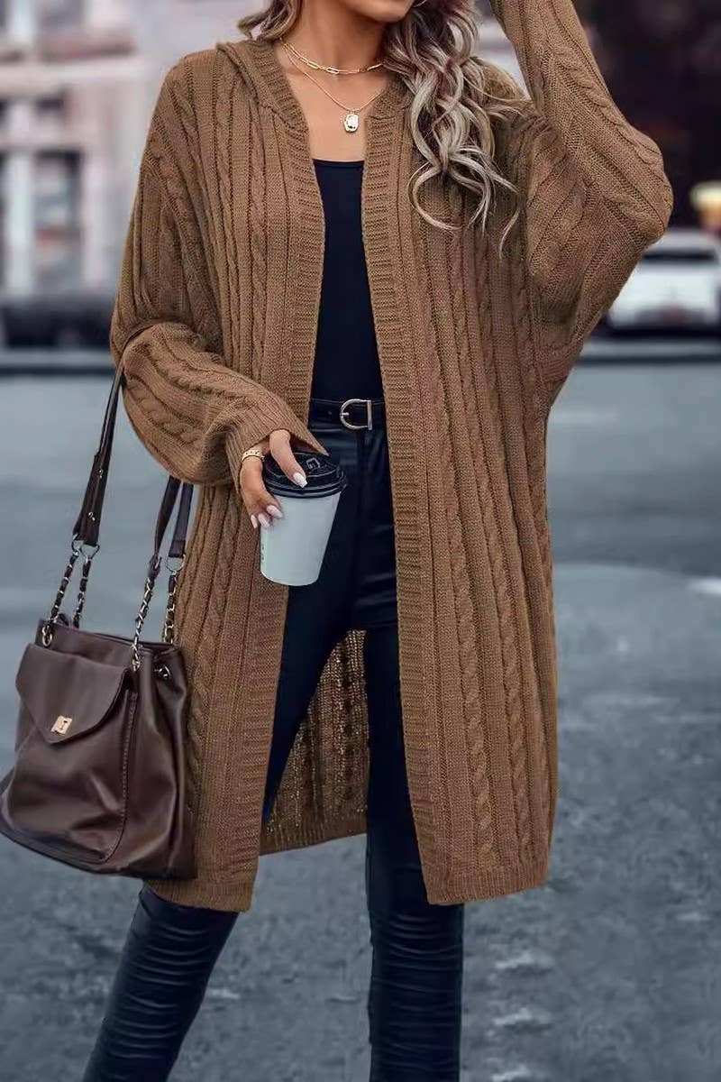 Casual cardigan sweater with long sleeves