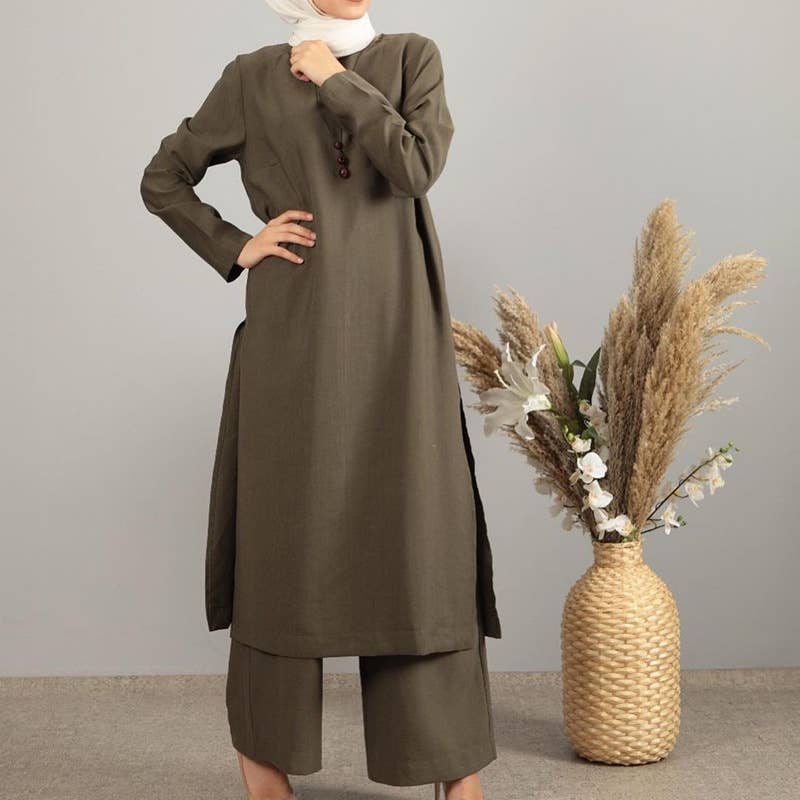 ARABIAN MIDDLE EASTERN SPLIT ROBE TWO-PIECE SET