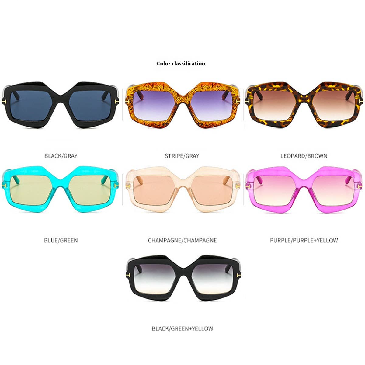 NEW T-SHAPED IRREGULAR TRENDY COLORFUL SUNGLASSES_CWASG0377