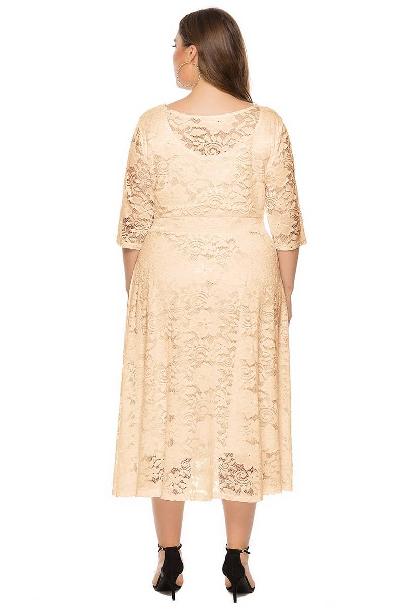 CWDMD3207_PLUS SIZE LACE POCKET EVENING GOWN DRESS