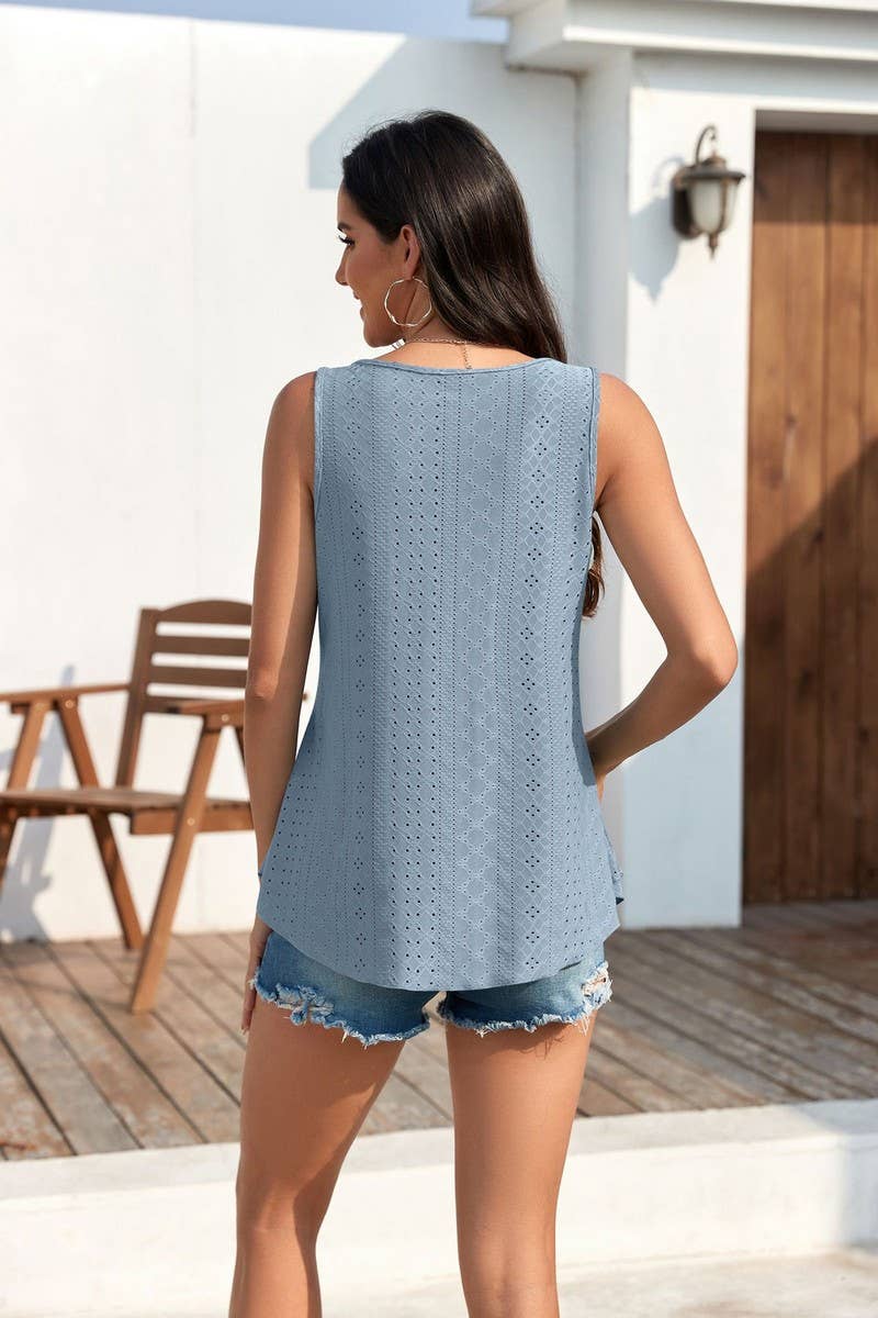 CWTBLSL0344_SLEEVELESS SOLID COLOR CAMISOLE CASUAL