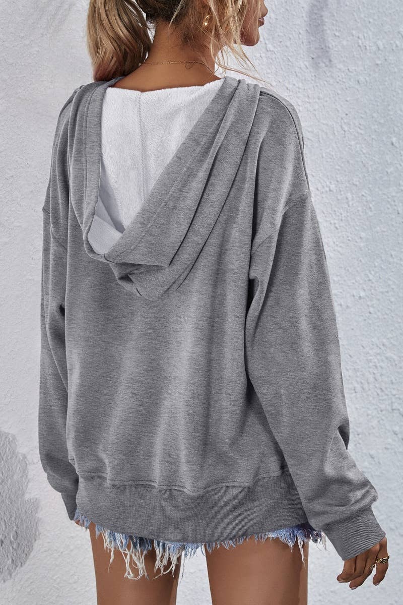 CWTBLL2619_WINTER CASUAL FLEECE LONG-SLEEVED HOODIE