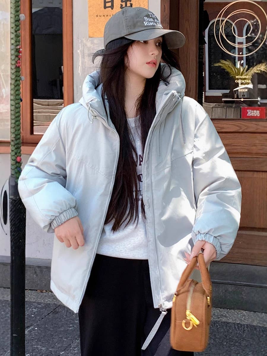 Casual hooded cotton windbreaker jacket