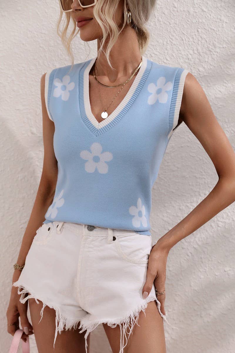 CWTTSL0207_Sleeveless V-Neck Pullover Knit Tank Tops Sweater