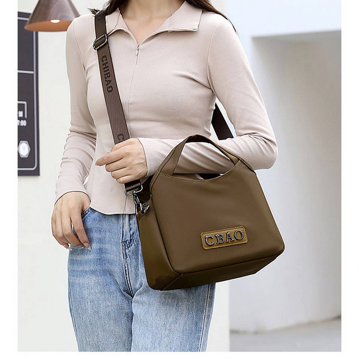 WATERPROOF OXFORD CLOTH SHOULDER MESSENGER BAG