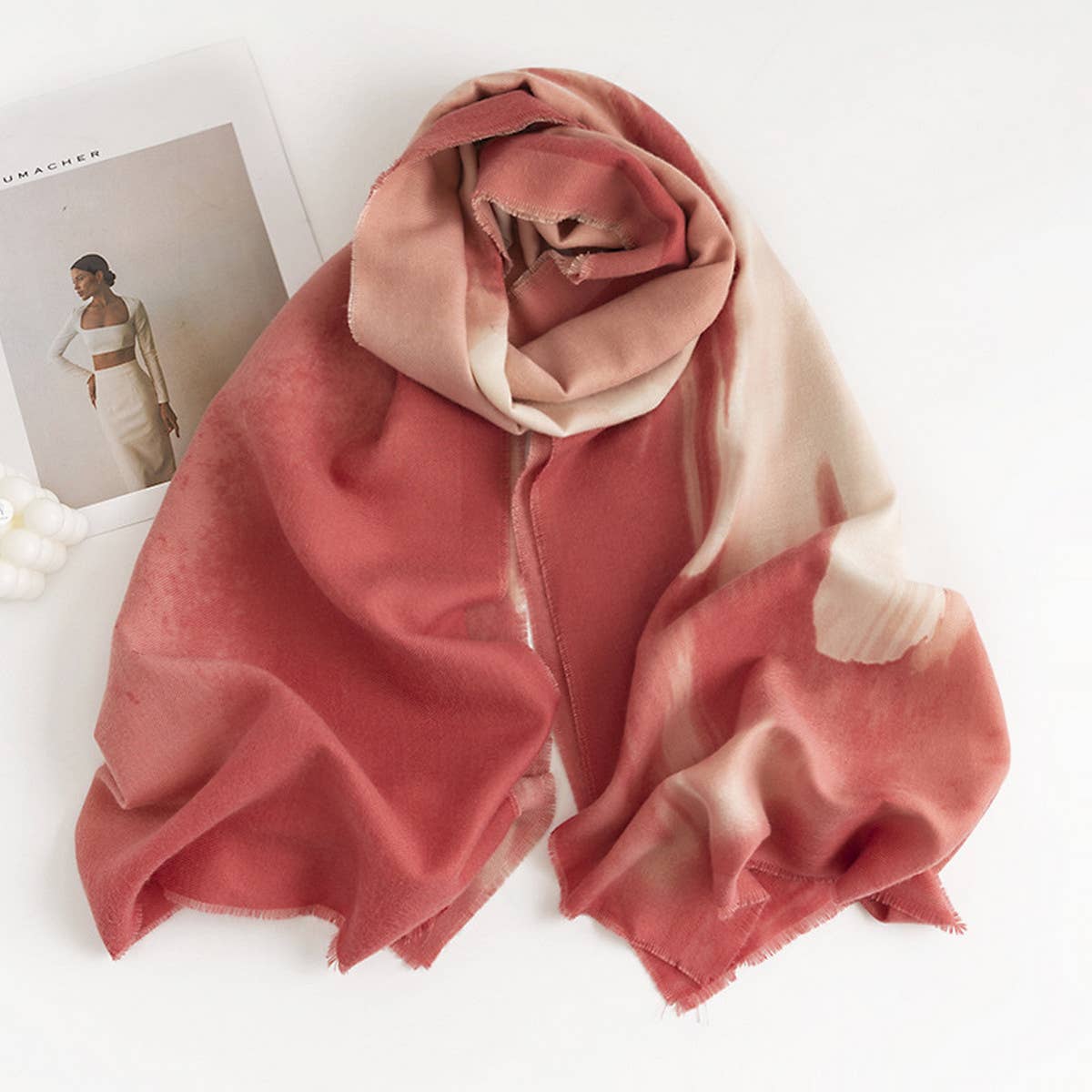 Gradient Ombre Wool Scarf ? Elegant Commuter Shawl