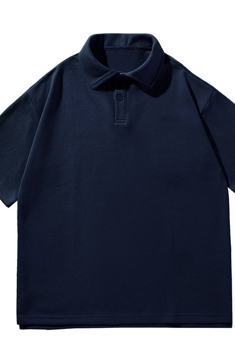 CWTBLS2340_DROP SHOULDER PIQU? COTTON CASUAL POLO SHIRT