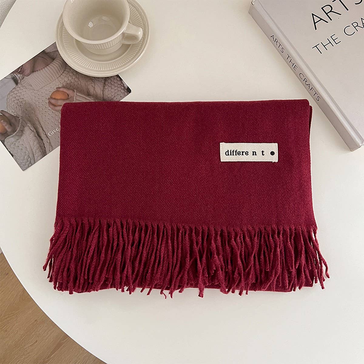 Solid Color Faux Cashmere Scarf - Wrap for Couples_CWASC1499