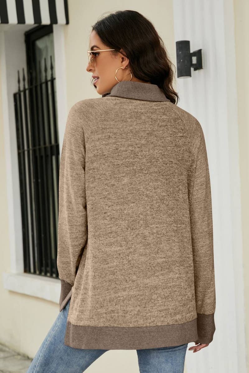 CWTBLL2857_LOOSE WINTER TOP WITH HIGH NECK LONG SLEEVES