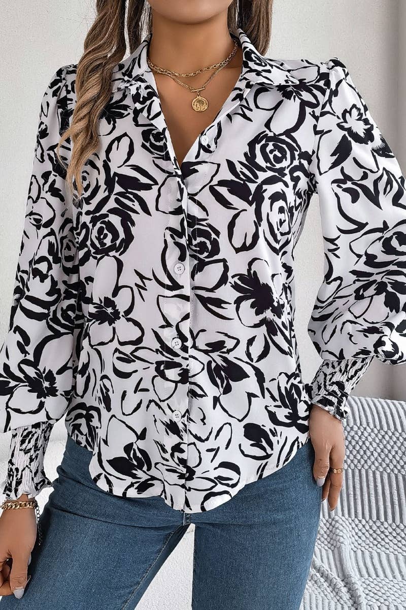 CWTSTL1510_AUTUMN LONG SLEEVE FLORAL PRINT SHIRT TOP