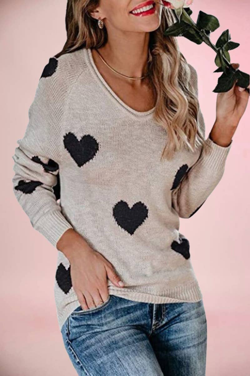 CWOSWL5840_WINTER LOVE U-NECK LONG-SLEEVED SWEATER