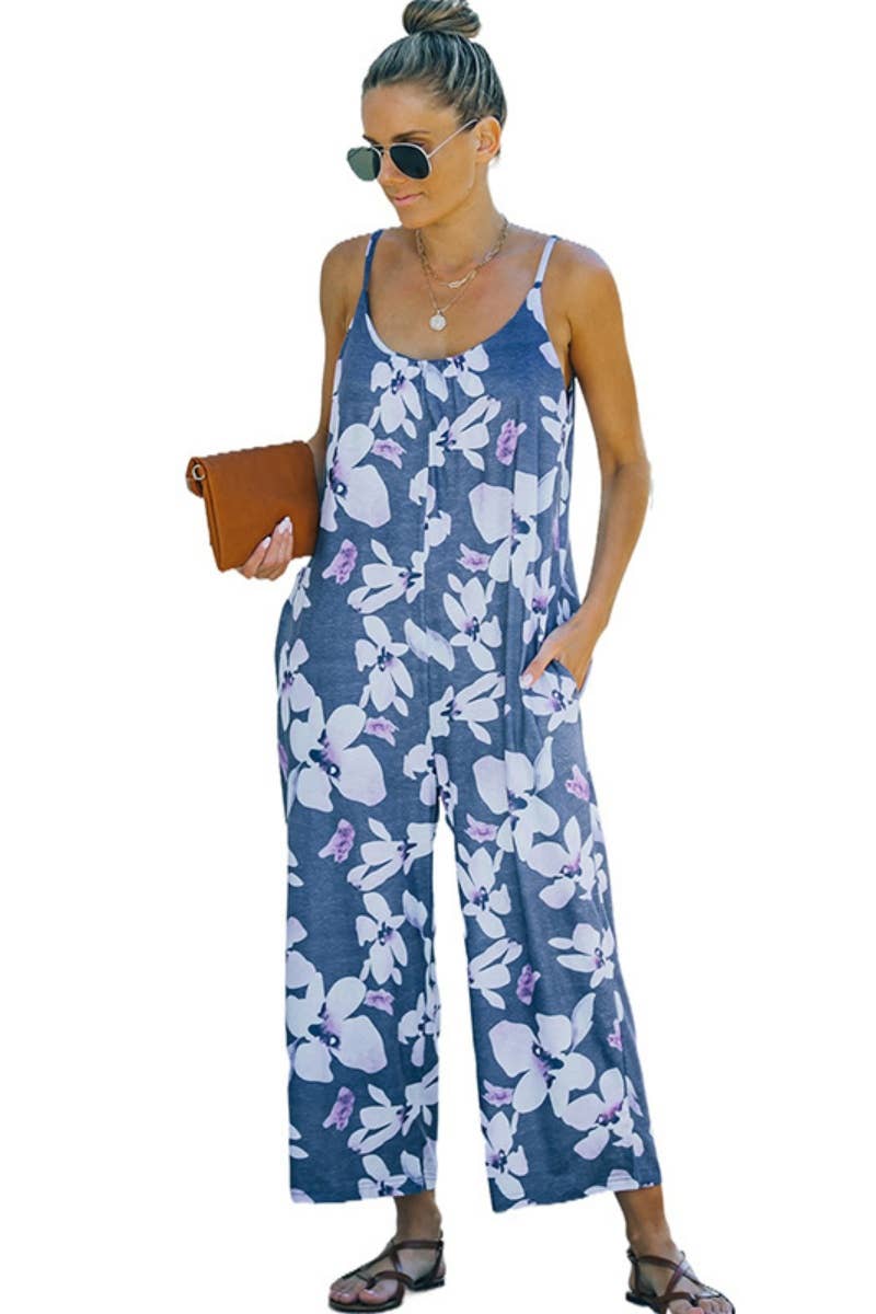 CWSJS1112_SLEEVELESS PRINTED HALTER ROMPER MID-LENGTH