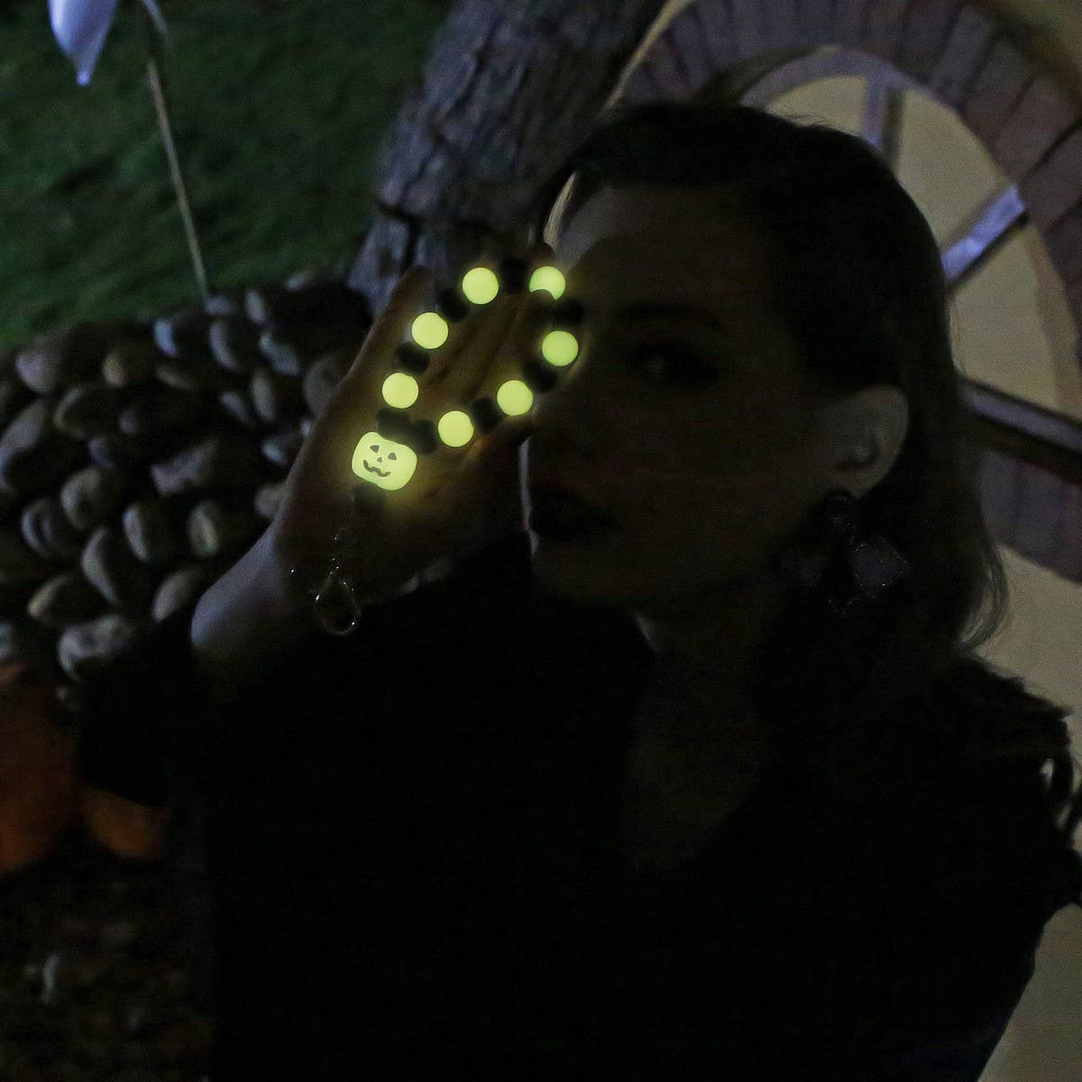 EXAGGERATED LUMINOUS PUMPKIN BRACELET KEYCHAIN_CWMM1212
