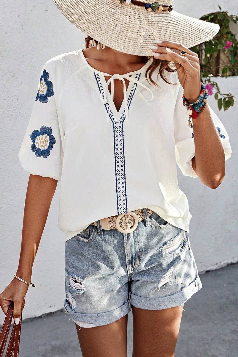 CWTSTS0678_SPRING AND AUTUMN DESIGN V-NECK LOOSE SHIRT