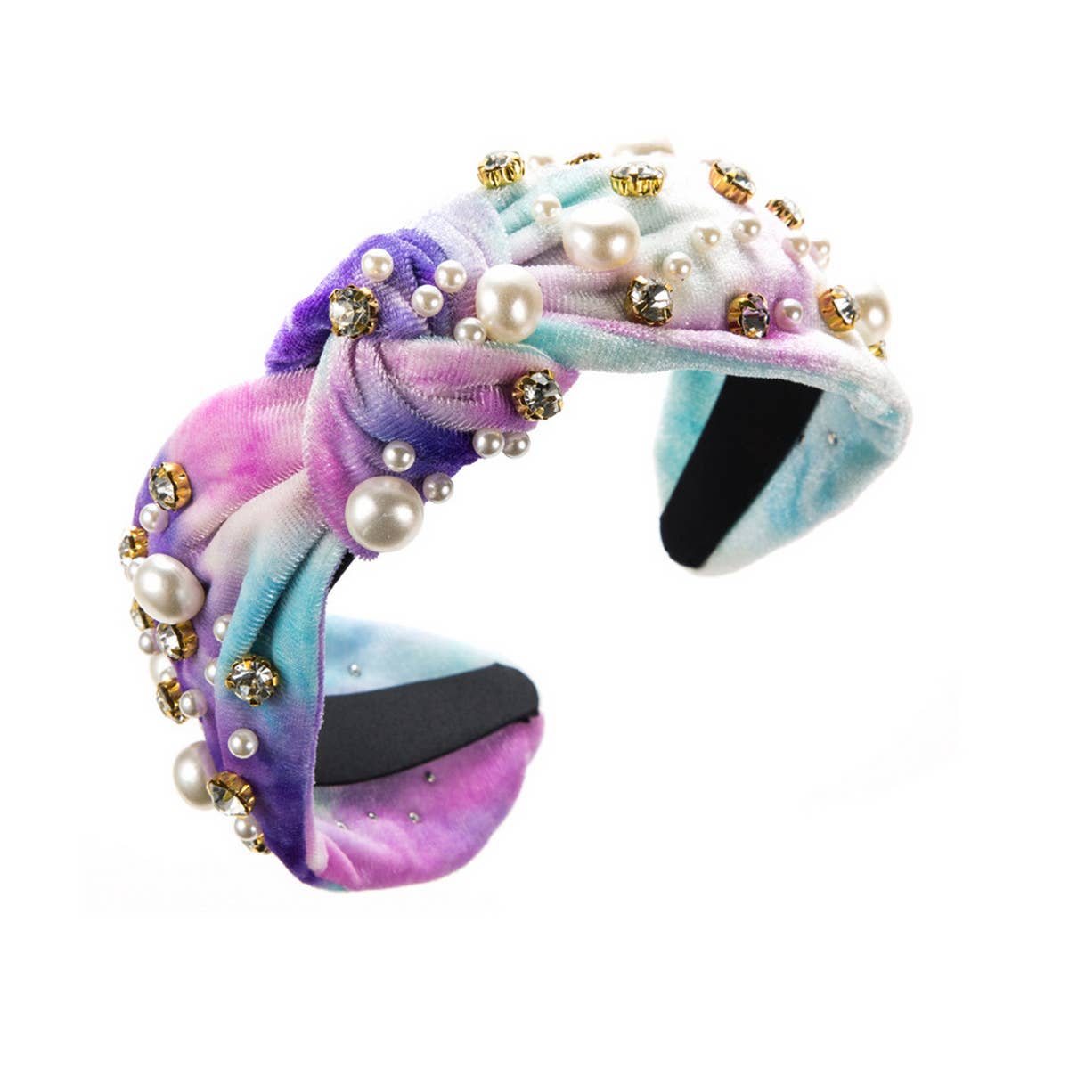NEW TIE-DYE FABRIC PEARL HEADBAND_CWAHA2122