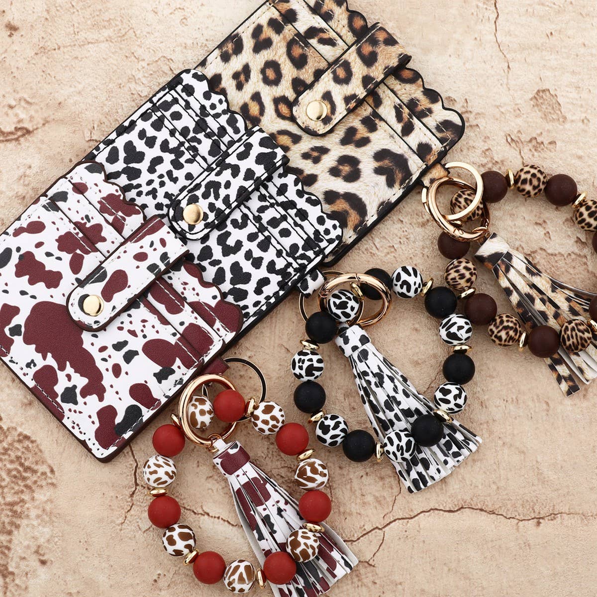 Colorful Silicone Bead Coin Purse with Cow Keychain_CWAB4952