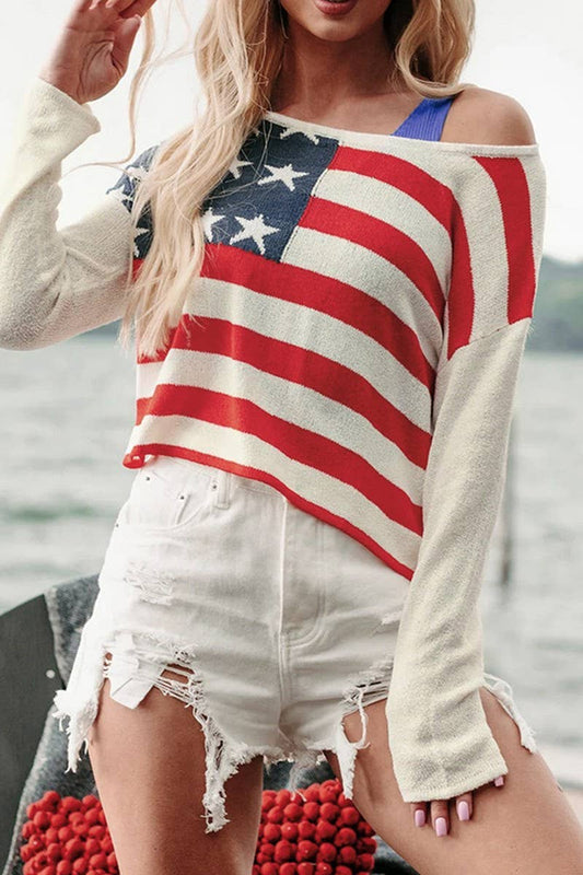 CWOSWL2787_PULLOVER STRIPED COLORBLOCK THIN KNITTED SWEATER