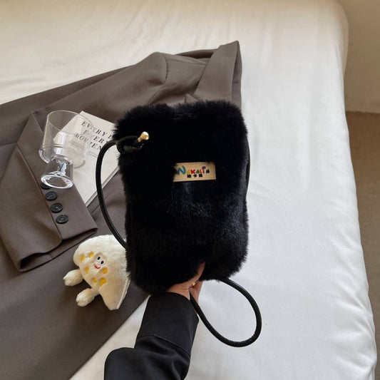 WINTER IMITATION REX RABBIT FUR SHOULDER PLUSH BAG_CWAB3960