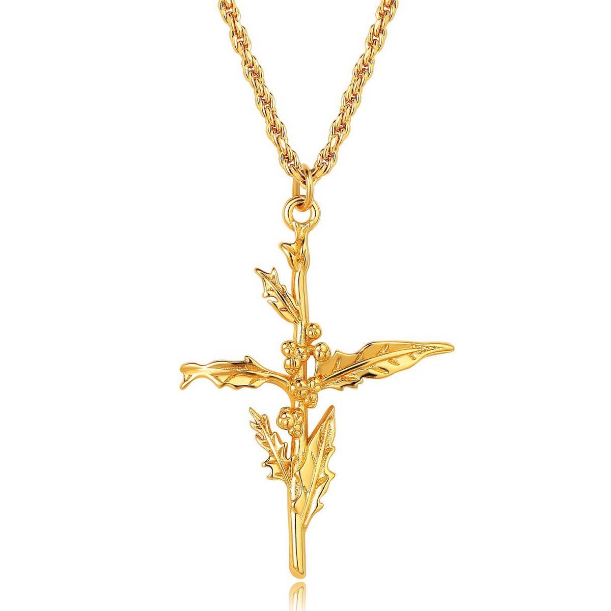 NEW CREATIVE DECEMBER CROSS FLOWER NECKLACE