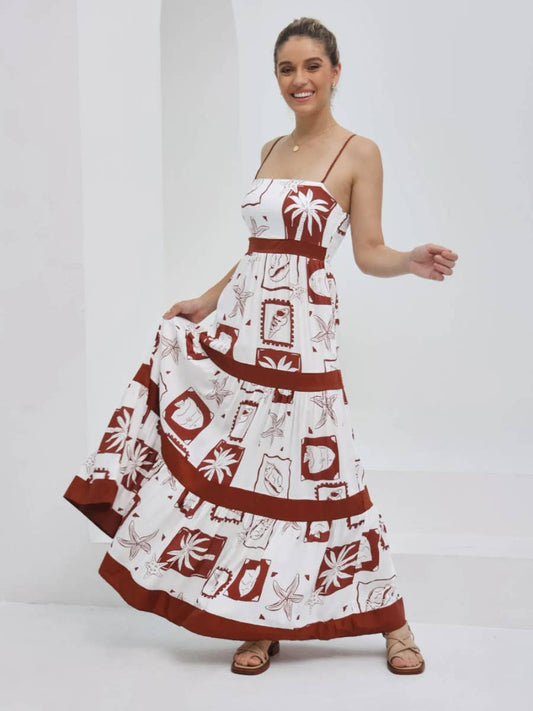 Casual one-shoulder lace patchwork halter dress