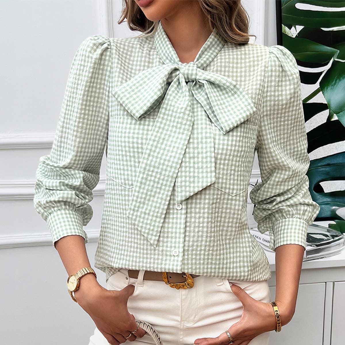 CASUAL COLOR CONTRAST CARDIGAN LONG-SLEEVED SHIRT