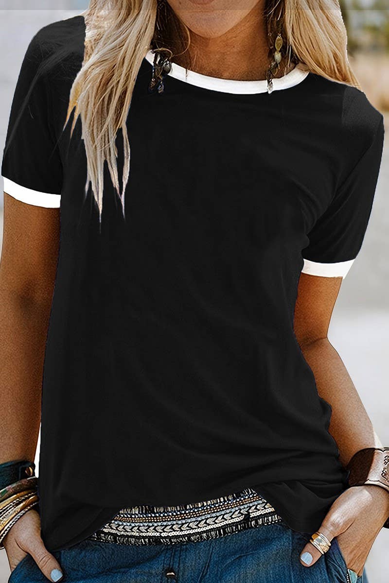 CWTSTS00127_SPRING AND SUMMER CREW NECK CASUAL T-SHIRT