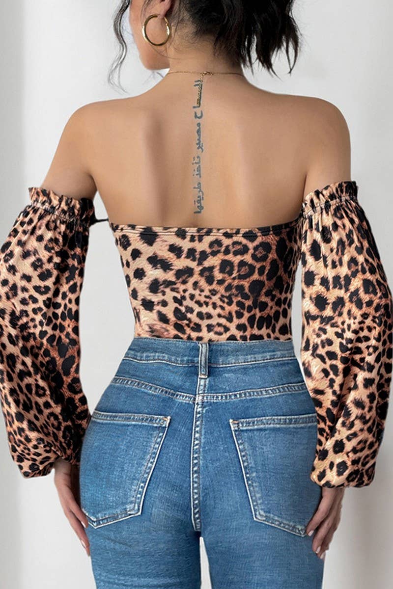 CWSBSL0133_SEXY LEOPARD PRINT SLIM SWEET AND SPICY BODYSUIT