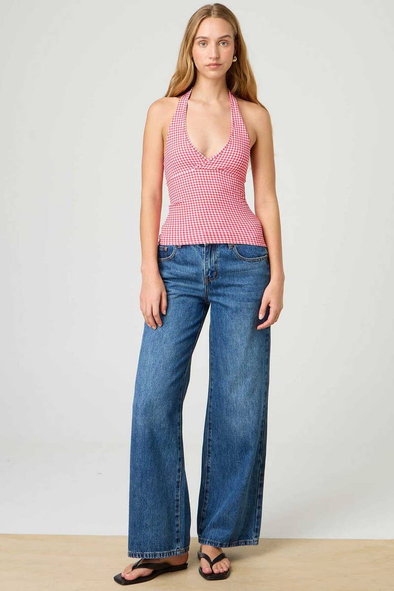 CWTHT0255_SEXY SLIM FIT HALTER CASUAL TANK TOP