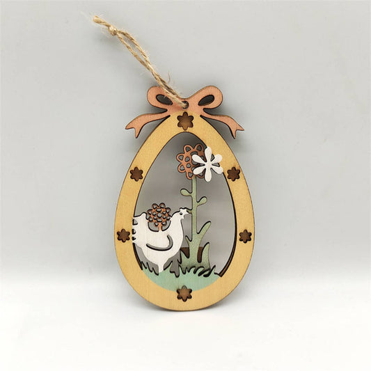 CWASC2679_EASTER WOODEN BUNNY COLORFUL HOLLOW HANGING SIGN