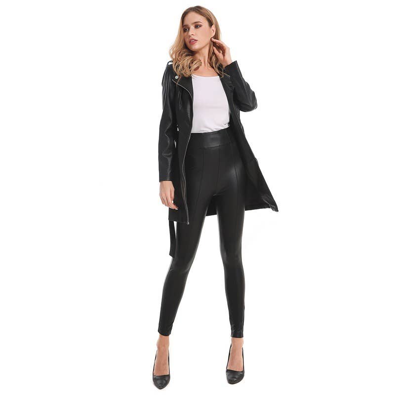 BIKER LEATHER JACKET JACKET SLIM-FIT WOMEN'S DRESS