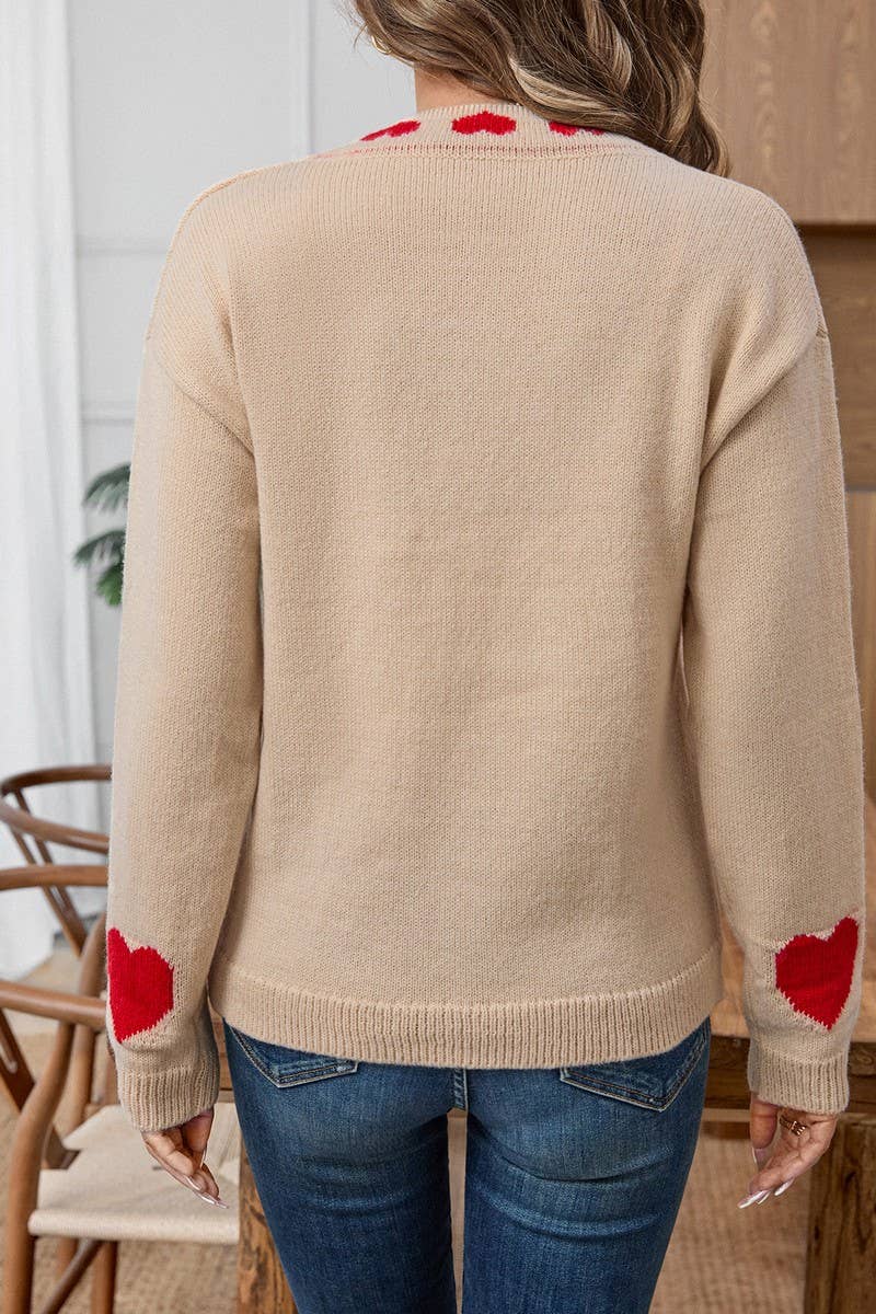 CWOCAL00710_TIE FRONT HEART PATTERN KNIT CARDIGAN