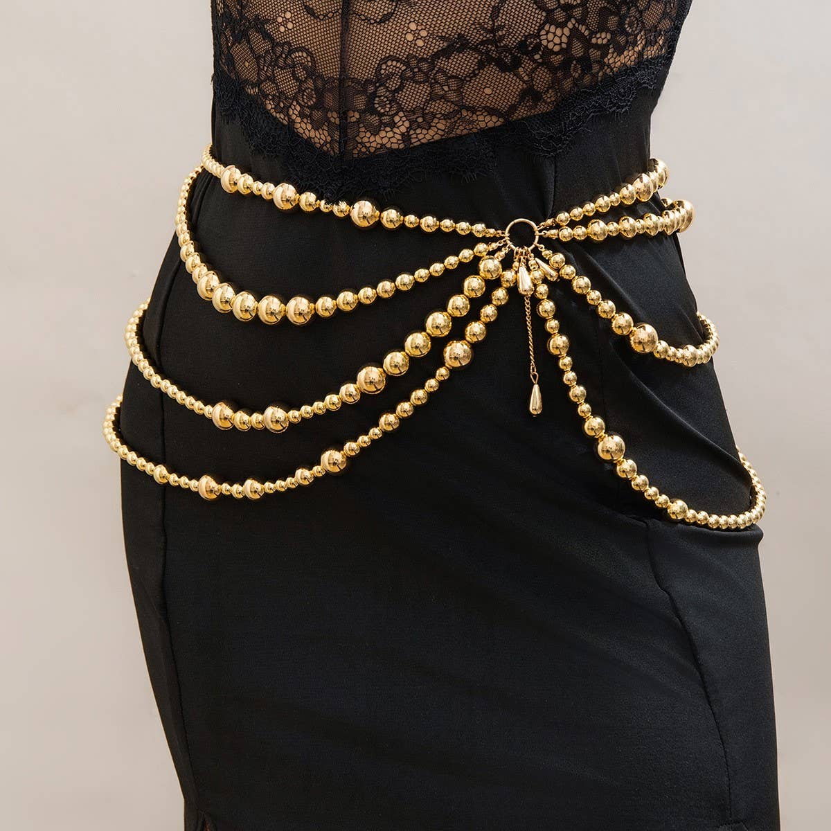 IMITATION PEARL HOLLOW TASSEL BODY CHAIN
