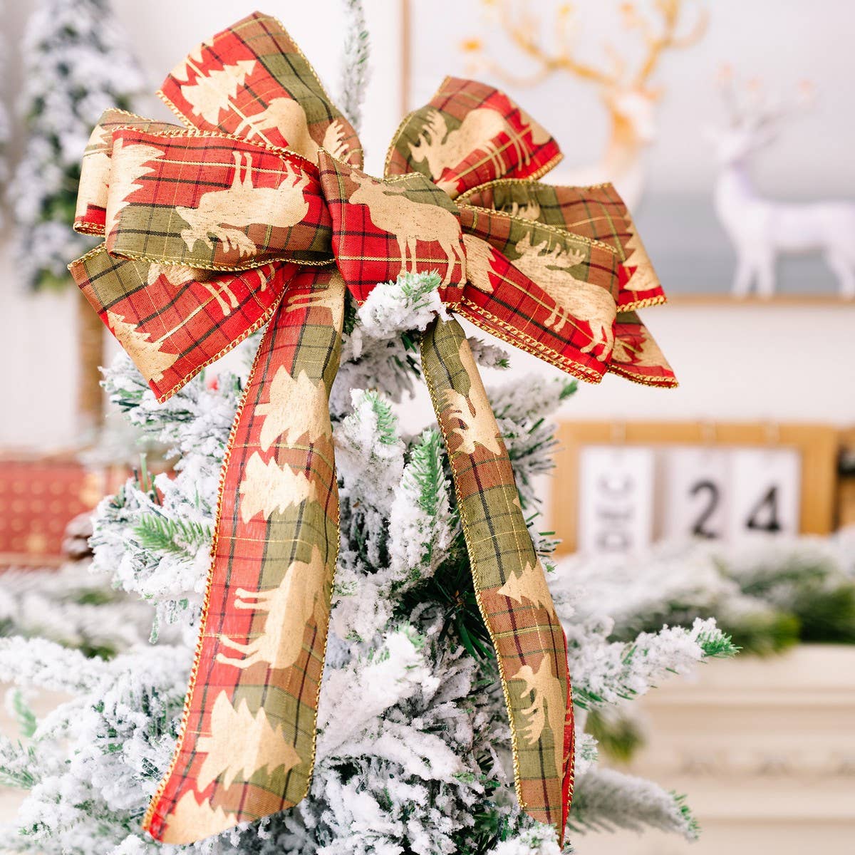 CWMM10252_ST. PATRICK DAY CHRISTMAS RIBBON BOW ORNAMENTS