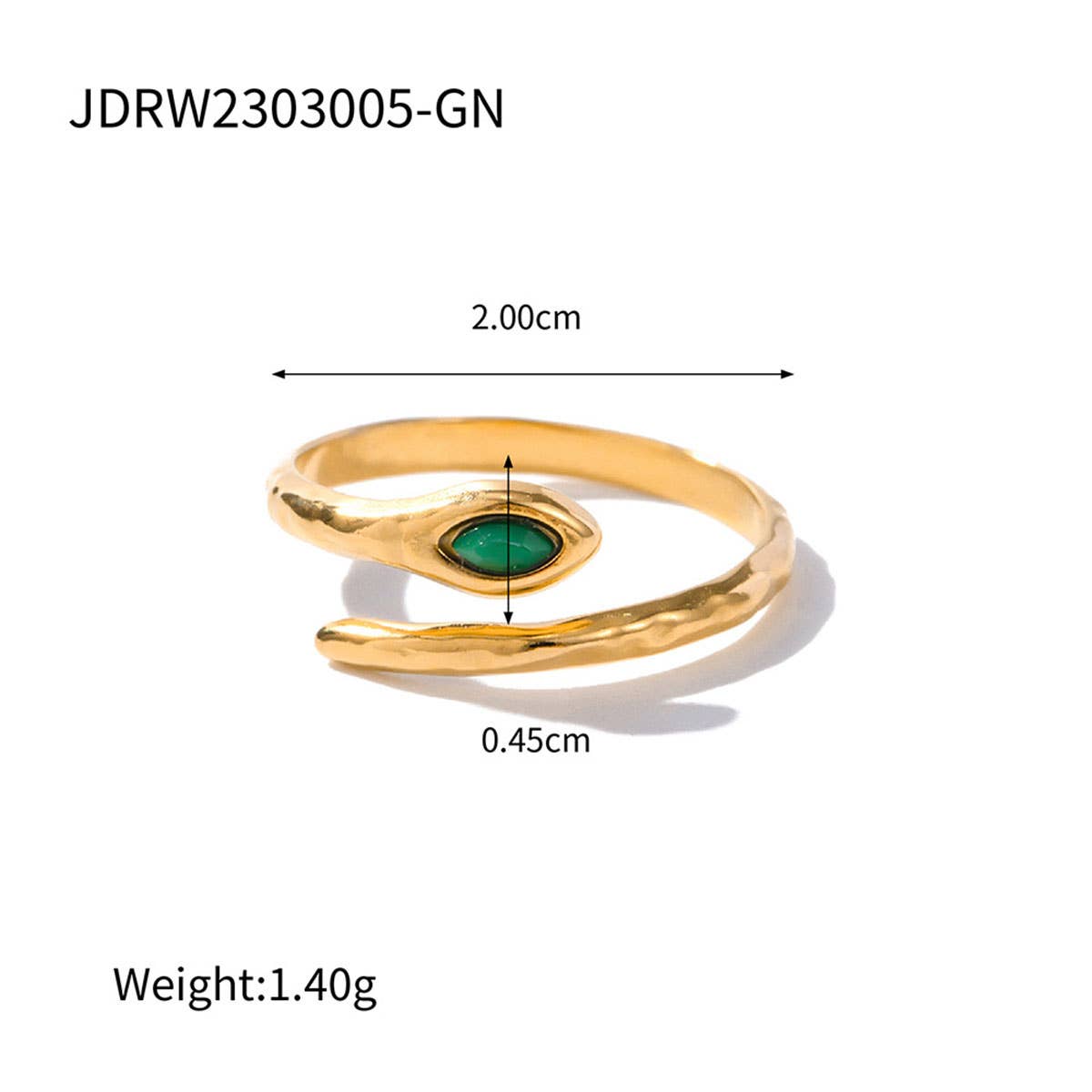 STAINLESS STEEL SNAKE NATURAL STONE RINGS_CWAJE0628