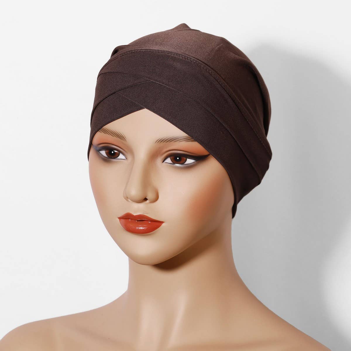 FASHION CRYSTAL LINEN TWO-LAYER CROSS HEADSCARF_CWASC2458