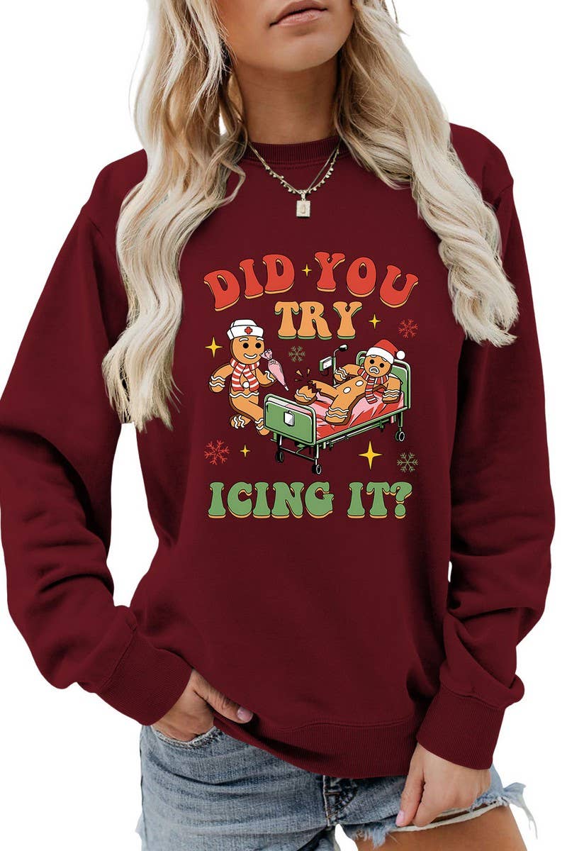 CWTBLL01331_FUNNY CHRISTMAS GRAPHIC LONG SLEEVE SWEATSHIRT
