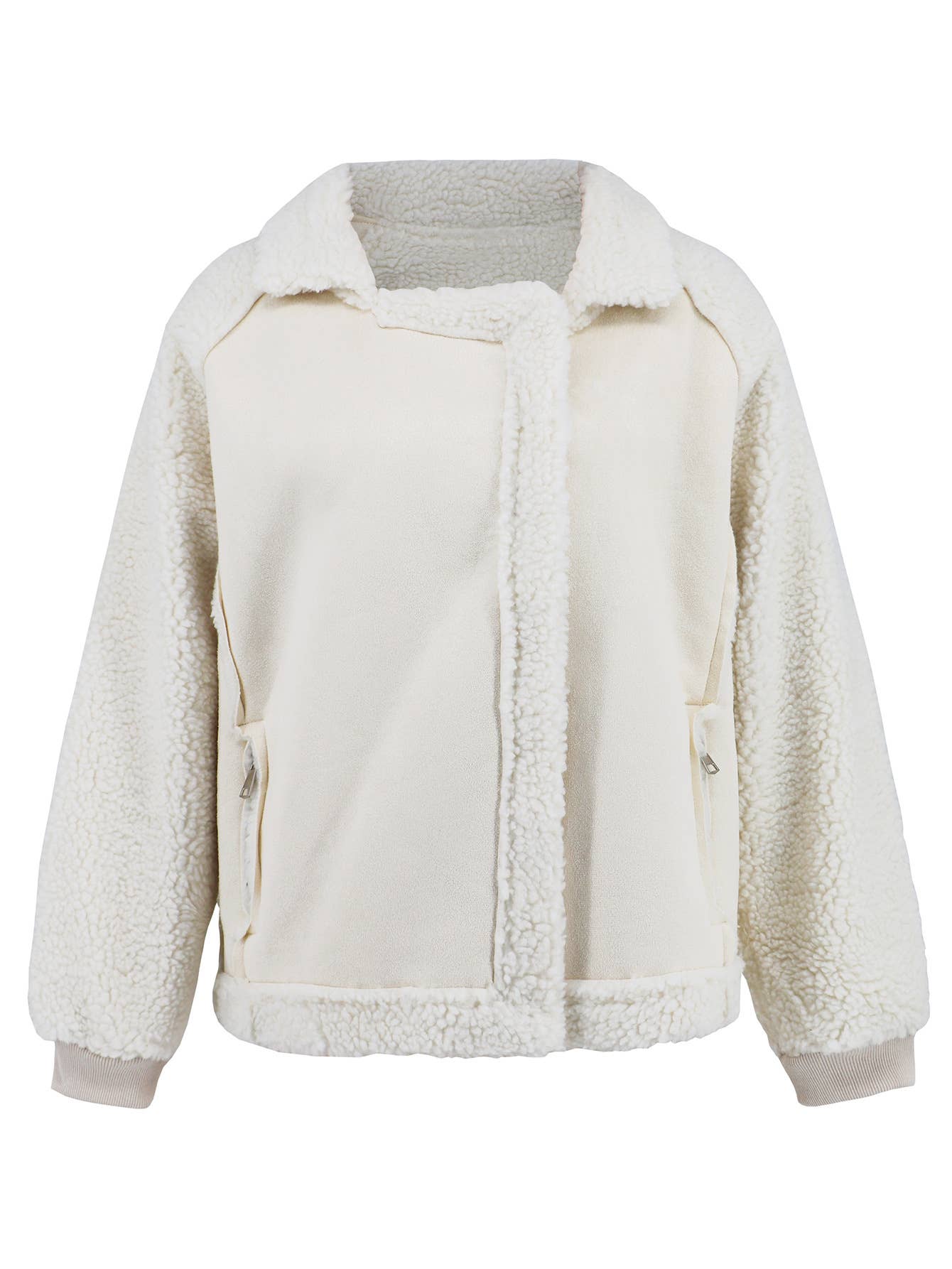 Fleece jacket, denim fleece zipper jacket